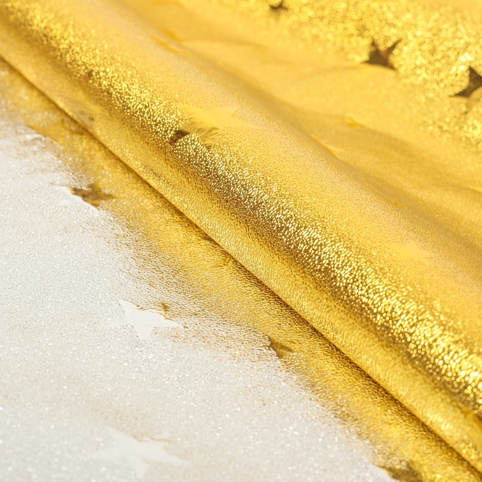 Плёнка металлизированная "Звезды", золото, 0,7 х 2 м