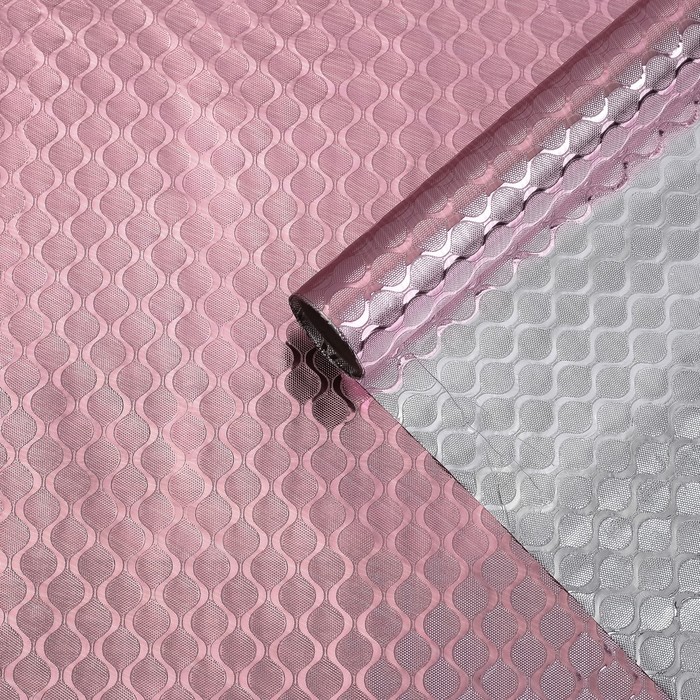 Плёнка металлизированная "Волны", розовый, 0,7 х 2 м