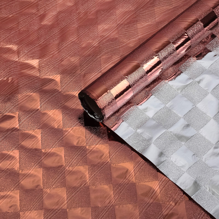 Плёнка металлизированная "Клетка", медный, 0,7 х 2 м