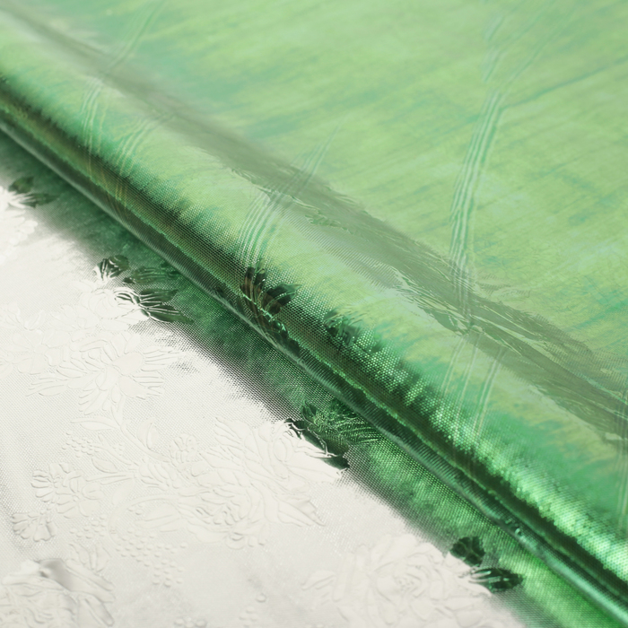 Плёнка металлизированная "Цветы", зеленый, 70 х 100 см