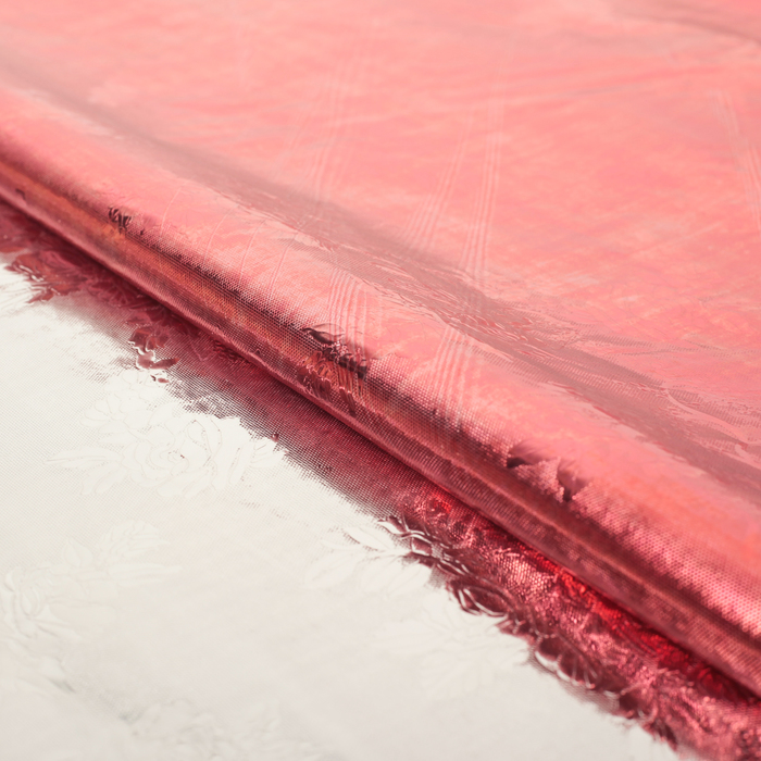 Плёнка металлизированная "Цветы", красный, 70 х 100 см