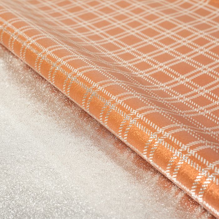 Плёнка металлизированная "Клетка", коричневый, 70 х 100 см