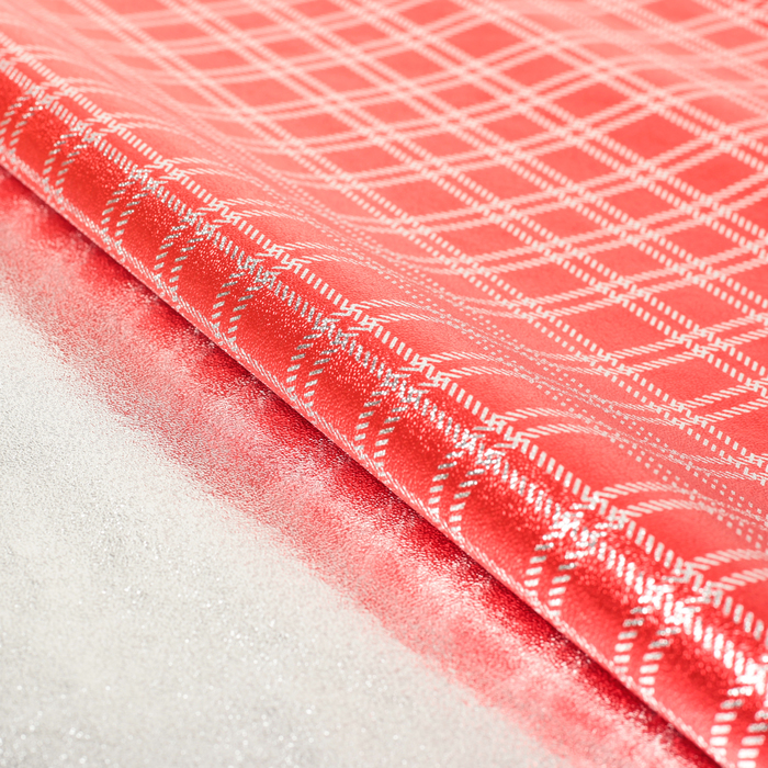 Плёнка металлизированная "Клетка", красный, 70 х 100 см