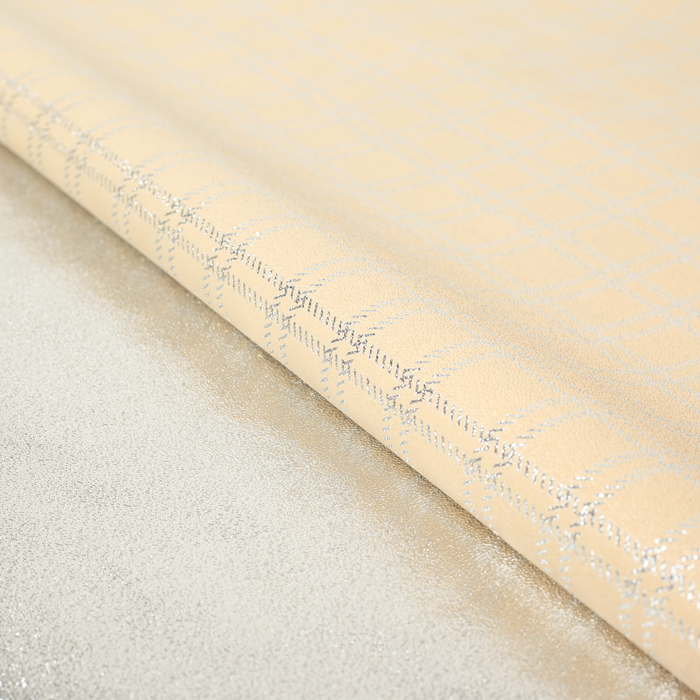 Плёнка металлизированная "Клетка", кремовый, 70 х 100 см