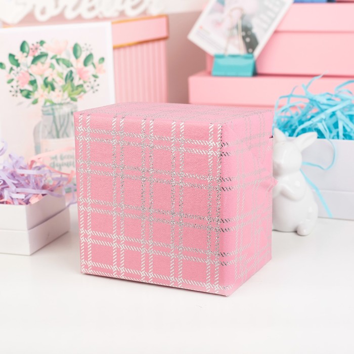 Плёнка металлизированная "Клетка", кремовый, 70 х 100 см