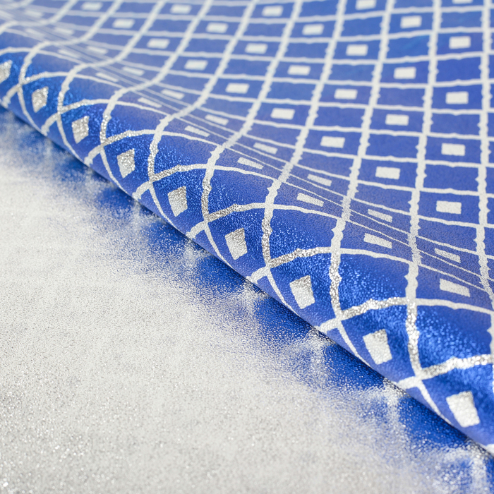 Плёнка металлизированная "Ромбы", синий, 70 х 100 см