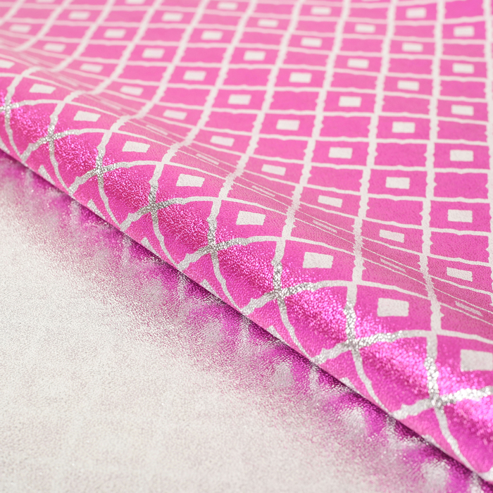 Плёнка металлизированная "Ромбы", розовый, 70 х 100 см