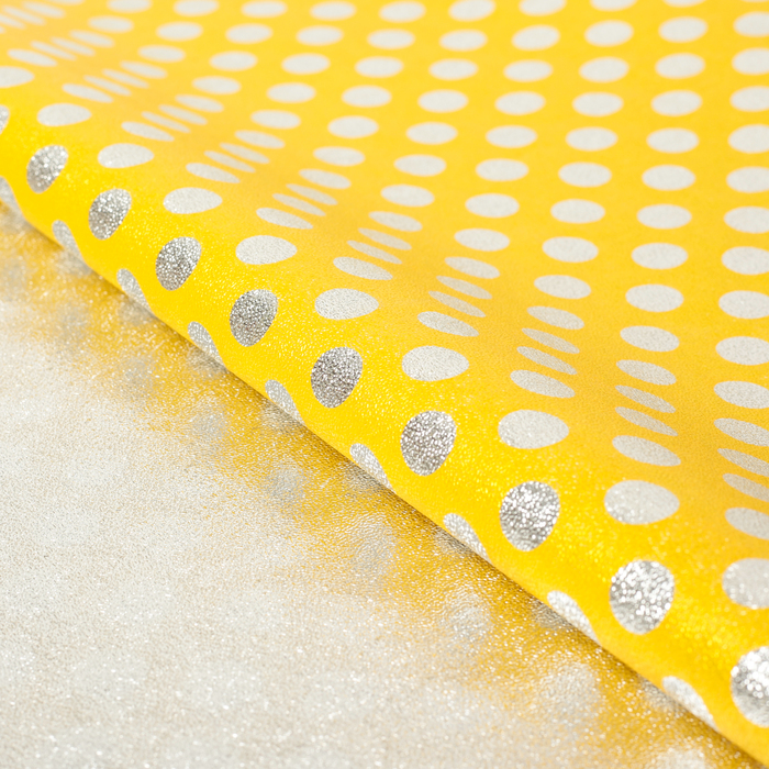 Плёнка металлизированная "Горох", желтый, 70 х 100 см