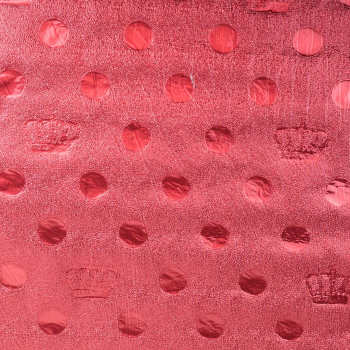 Плёнка металлизированная "Горошек", красный, 0,7 х 2 м