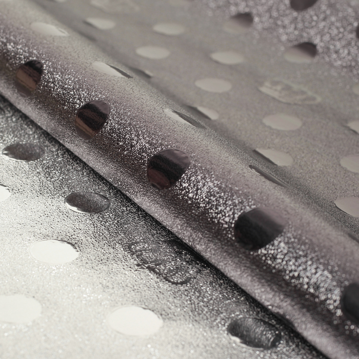 Плёнка металлизированная "Горошек", графит, 0,7 х 2 м