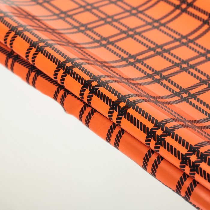 Плёнка металлизированная "Клетка", оранжевый, 50 х 70 см