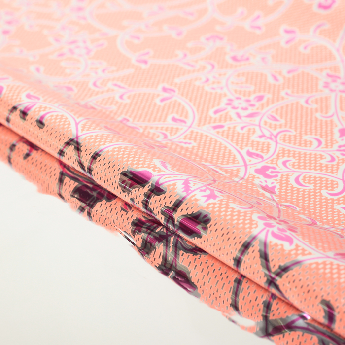 Плёнка металлизированная "Цветочный узор", розовый, 50 х 70 см