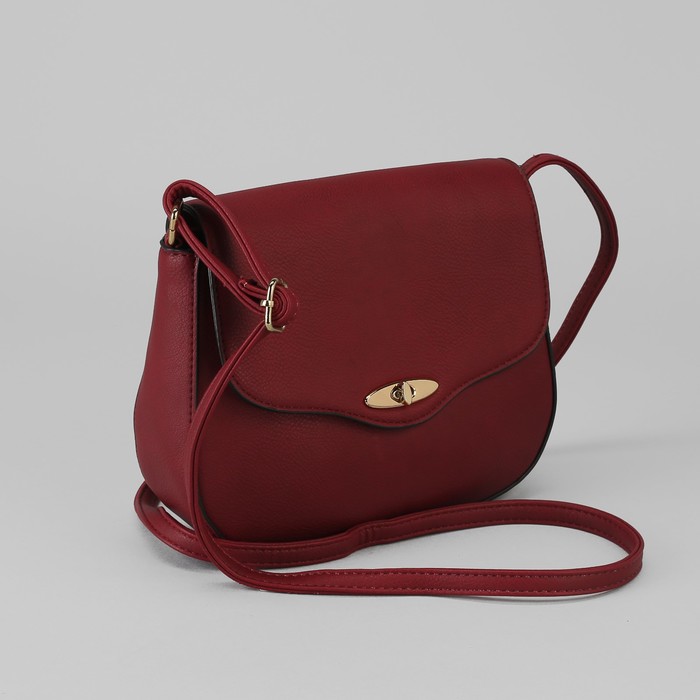 Сумка женская, отдел на молнии, наружный карман, длинный ремень, цвет бордовый