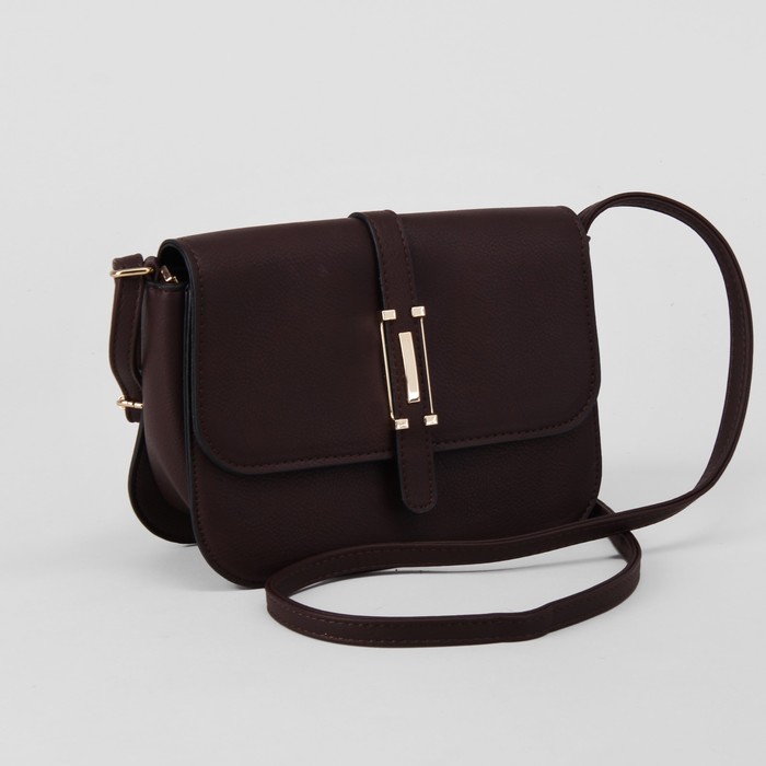Сумка женская, отдел на молнии, наружный карман, длинный ремень, цвет кофе