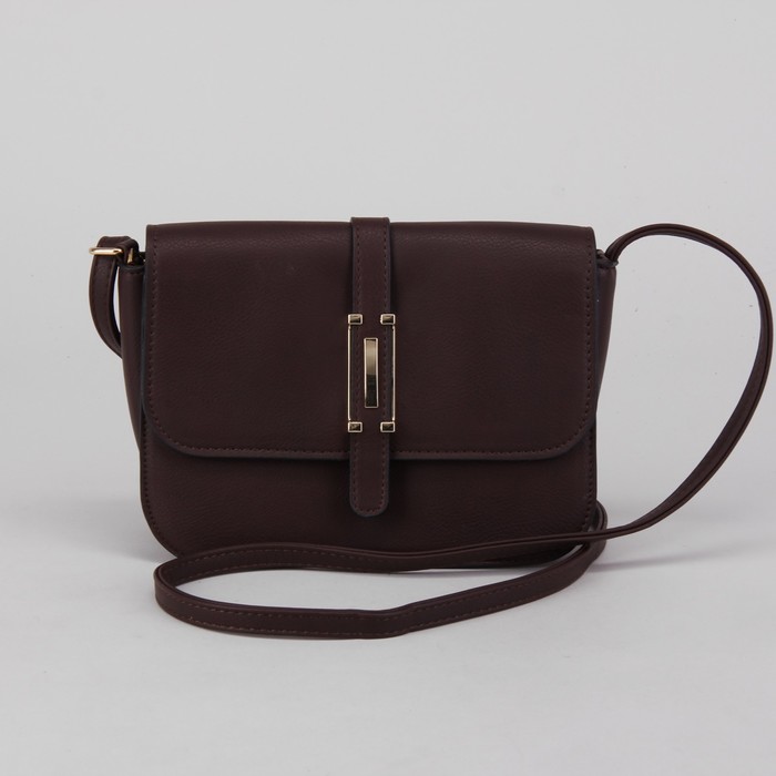 Сумка женская, отдел на молнии, наружный карман, длинный ремень, цвет кофе