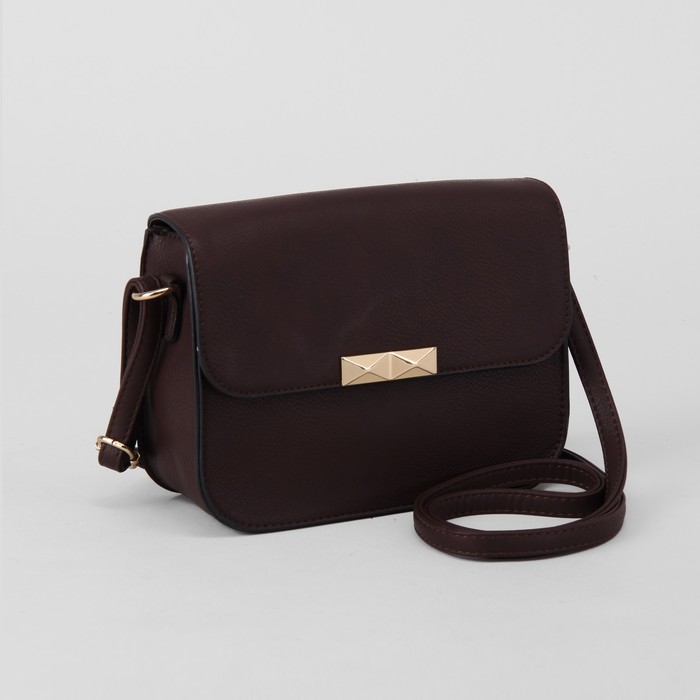 Сумка женская, отдел на молнии, наружный карман, длинный ремень, цвет кофе