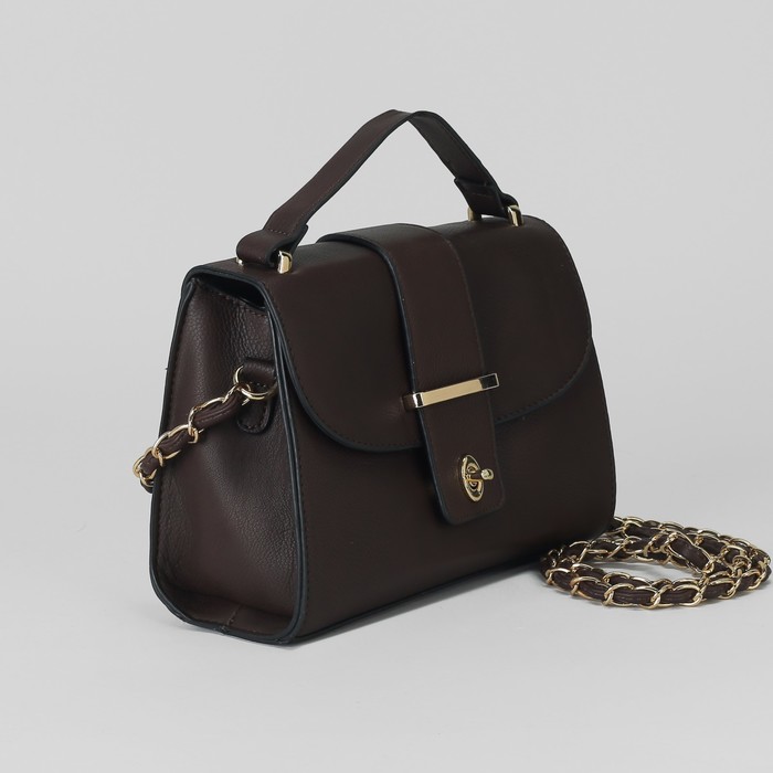 Сумка женская, отдел на молнии, наружный карман, длинный ремень, цвет кофе