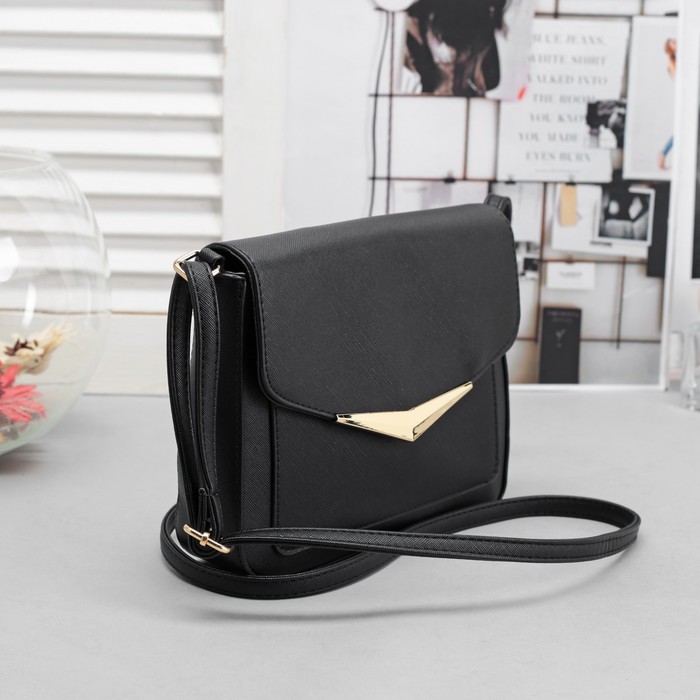 Сумка жен L-8697, 22*6*16, отдел на молнии, 2 н/кармана, дл ремень, черный