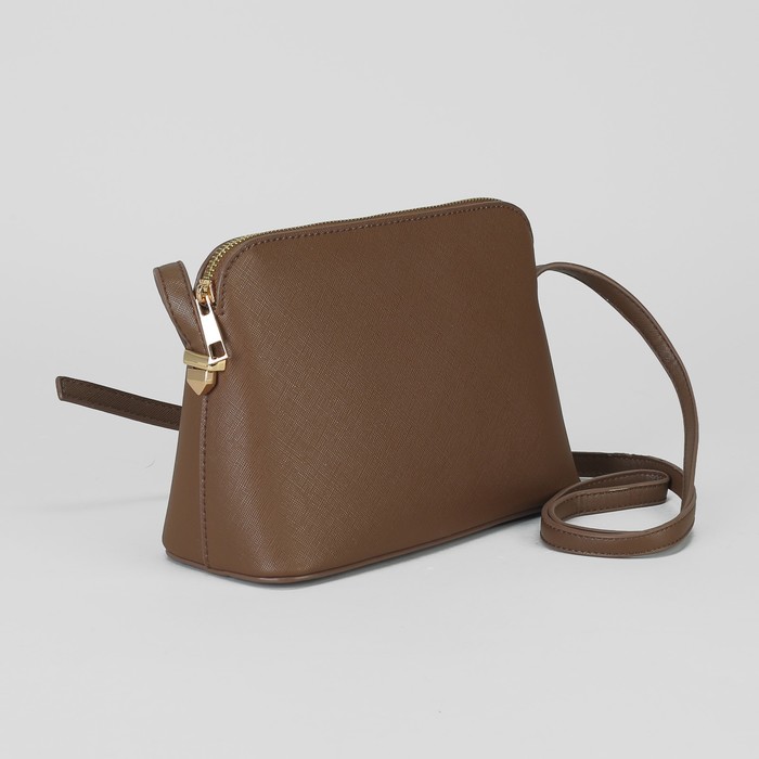 Сумка женская, отдел на молнии, наружный карман, длинный ремень, цвет хаки