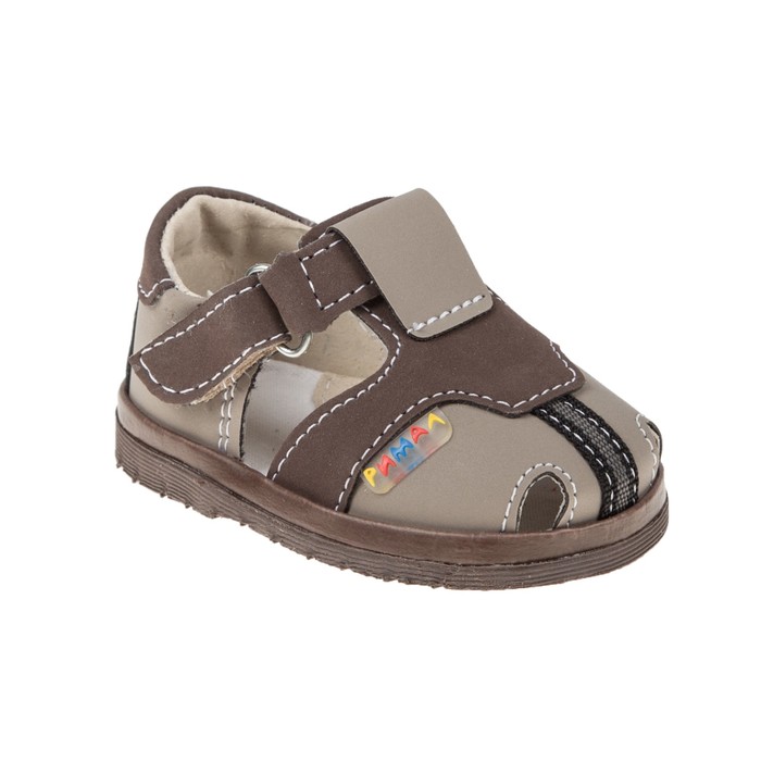 Сандалии ясельные (высокая берца), размер 19, цвет серо-коричневый (арт. 1571)