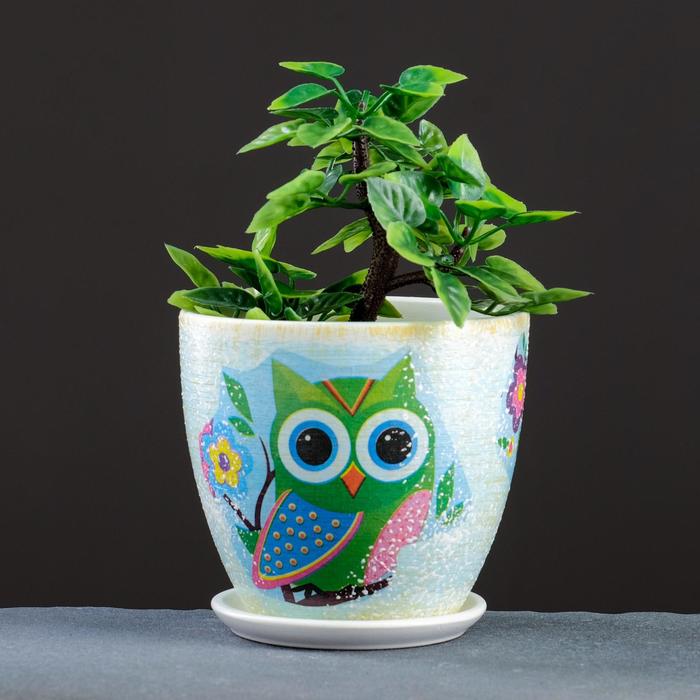 Горшок цветочный "Зверята" № 2 высокий овал, 0,8 л, МИКС