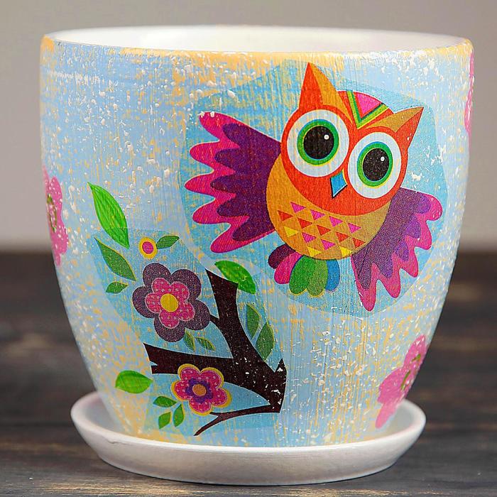 Горшок цветочный "Зверята" № 2 высокий овал, 0,8 л, МИКС