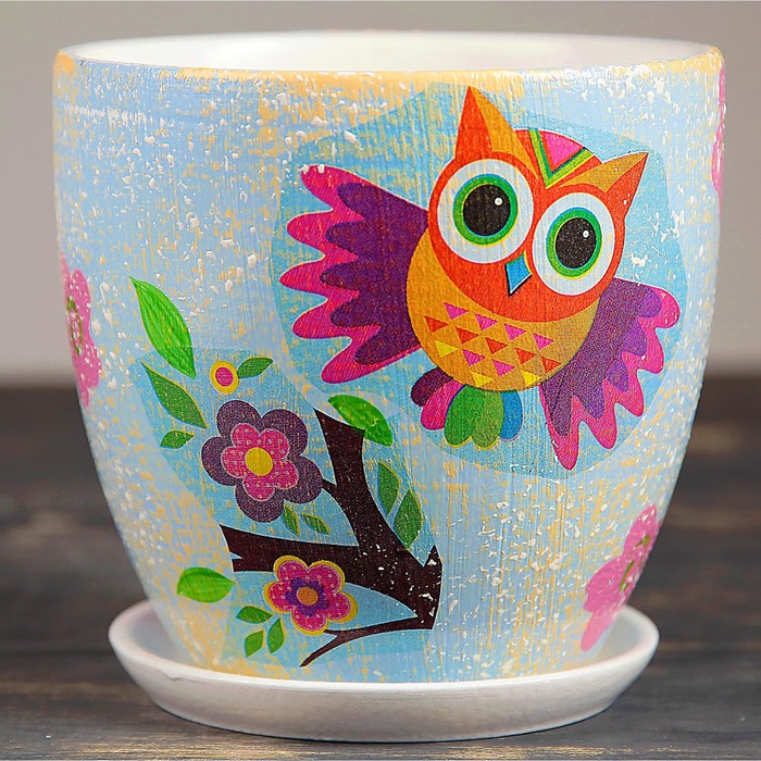 Горшок цветочный "Зверята" № 3 высокий овал, 1,5 л, МИКС