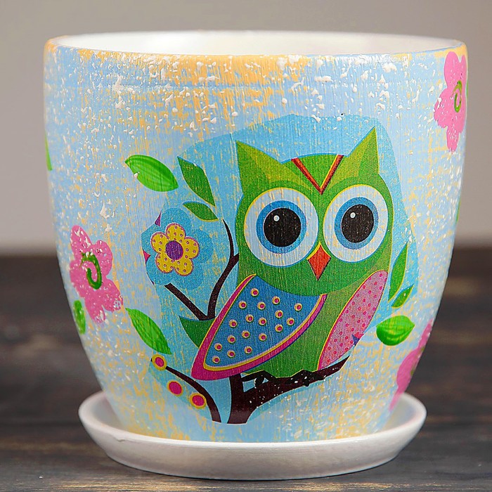 Горшок цветочный "Зверята" № 3 высокий овал, 1,5 л, МИКС