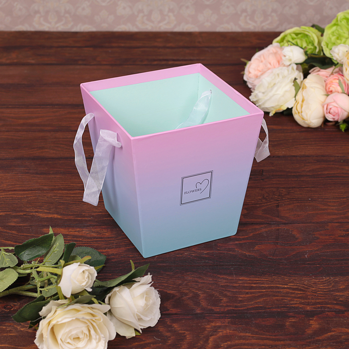 Переноска для цветов с ручками 17 х 17 х 18 см