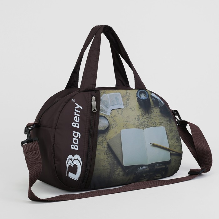 Сумка спорт "Фитнес", 50*18*30, отд на молнии, н/карман, рег ремень, Карта с блокнотом