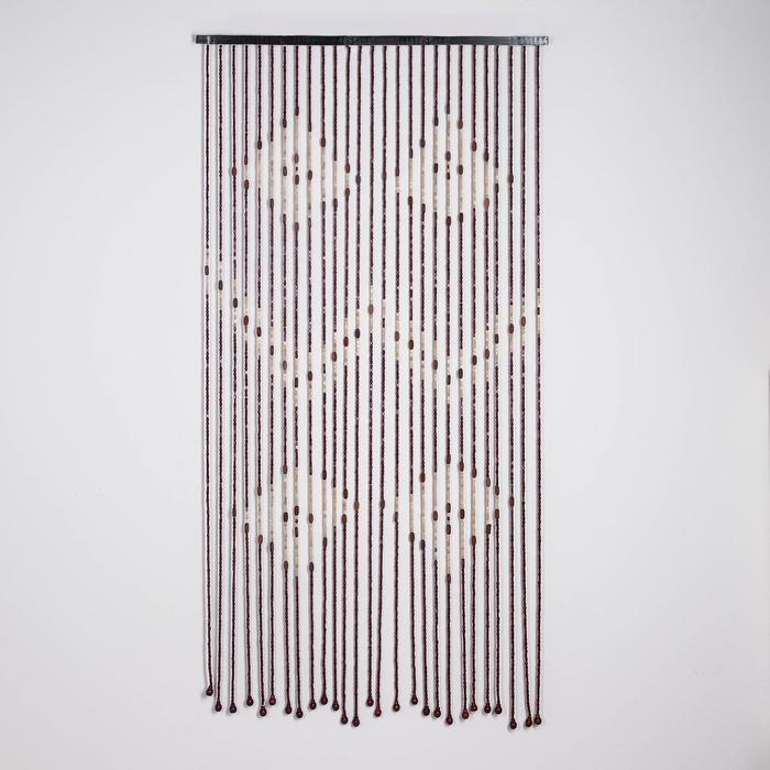 Занавеска декоративная деревянная, 90×170 см, 27 нитей