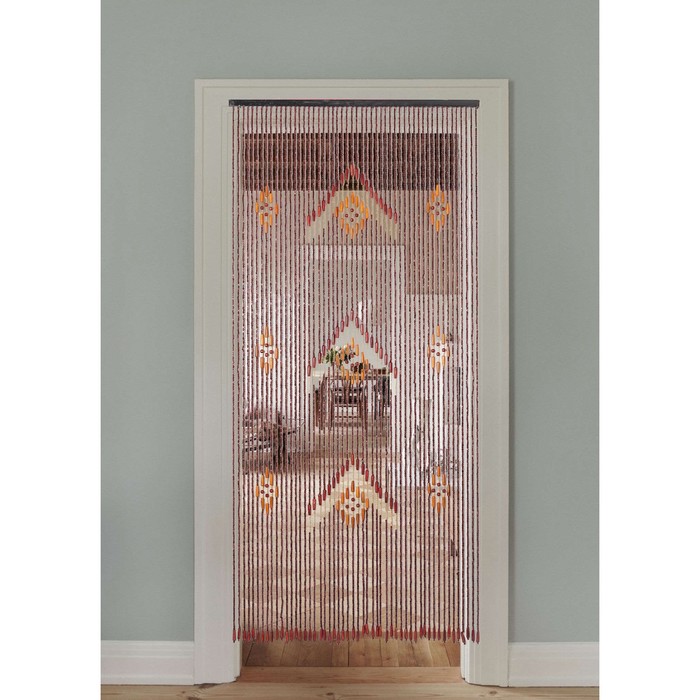 Занавеска декоративная деревянная, 90×190 см, 52 нити