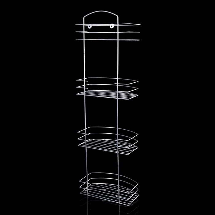 Полка прямоугольная, 4-х ярусная, цвет хром