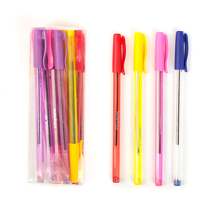 Ручка шариковая 0,5мм стержень синий корпус тонированный МИКС