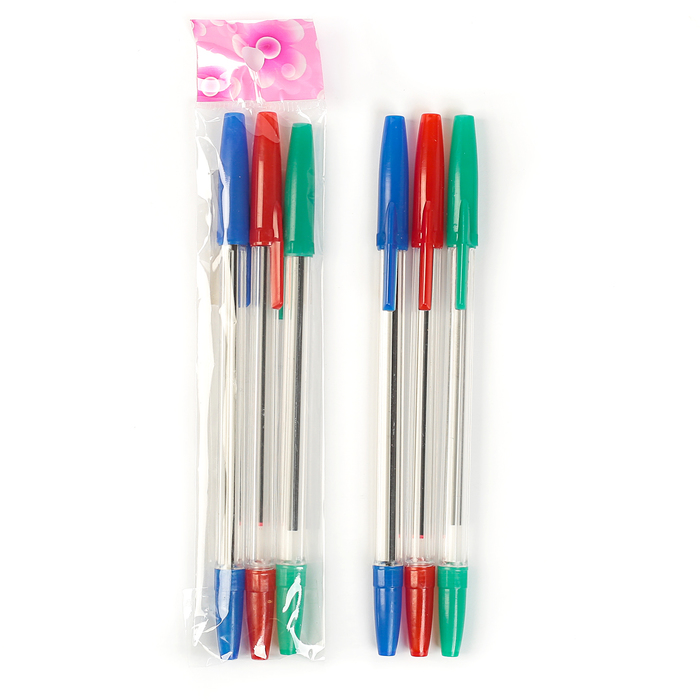 Набор ручек шариковых 03цв в блистере-пакете