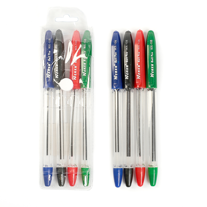 Набор ручек шариковых 04цв в блистере