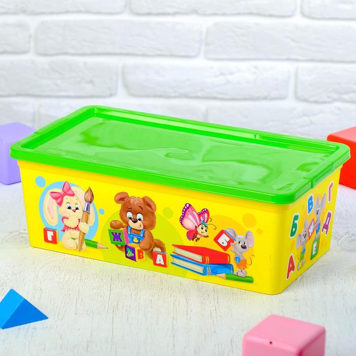 Контейнер для мелочей "Учим буквы" с крышкой, 5,5 л