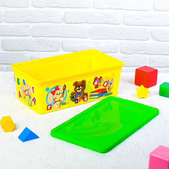 Контейнер для мелочей "Учим буквы" с крышкой, 5,5 л