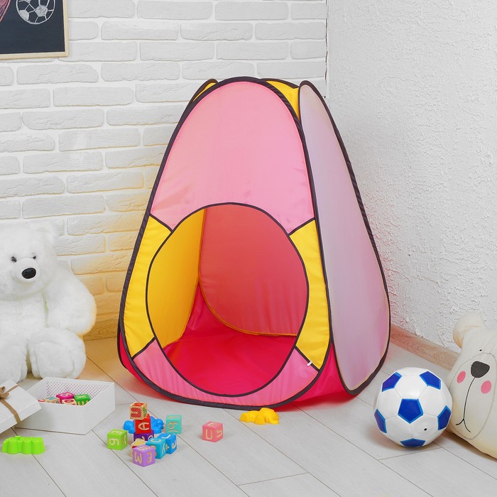 Палатка детская Радужный домик "Цветочек" цвет розовый/малиновый/желтый ПИ-004-ЦВ2