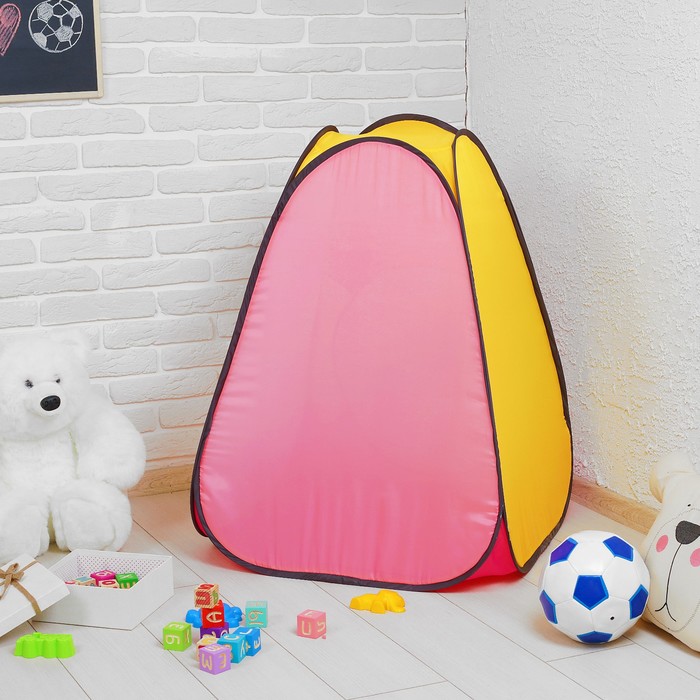 Палатка детская Радужный домик "Цветочек" цвет розовый/малиновый/желтый ПИ-004-ЦВ2