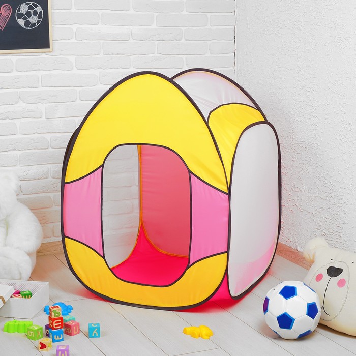 Палатка детская Радужный домик "Волшебный домик" цвет розовый/малиновый/желтый ПИ-004М-ВД2