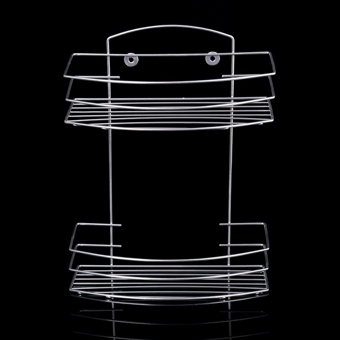 Полка прямоугольная, 2-х ярусная, цвет хром