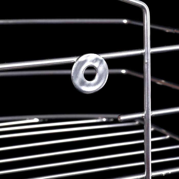 Полка прямоугольная, 2-х ярусная, цвет хром