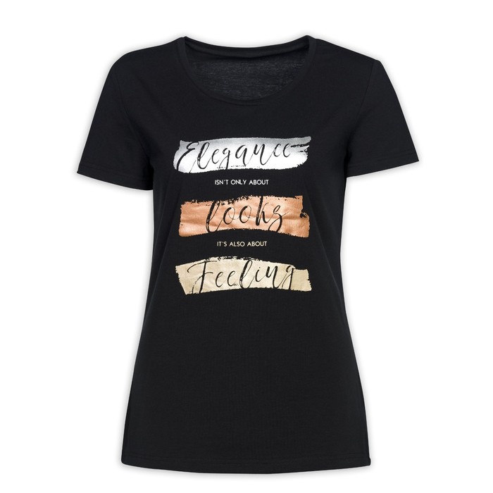 Футболка женская, размер XS, цвет чёрный