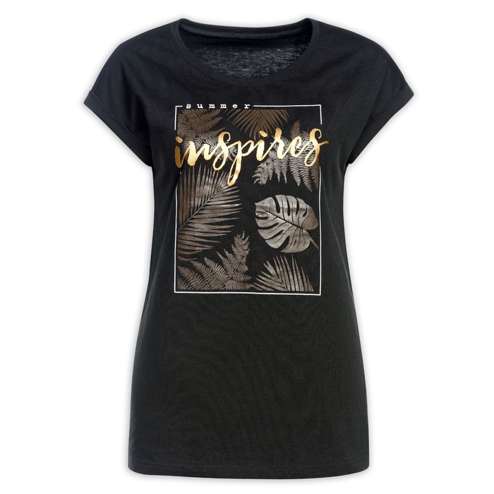 Футболка женская, размер XS, цвет чёрный