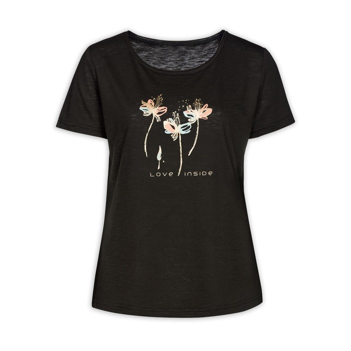 Футболка женская, размер S, цвет чёрный