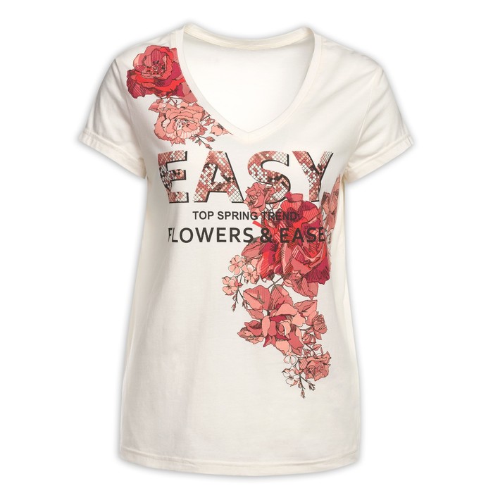 Футболка женская, размер M, цвет молочный