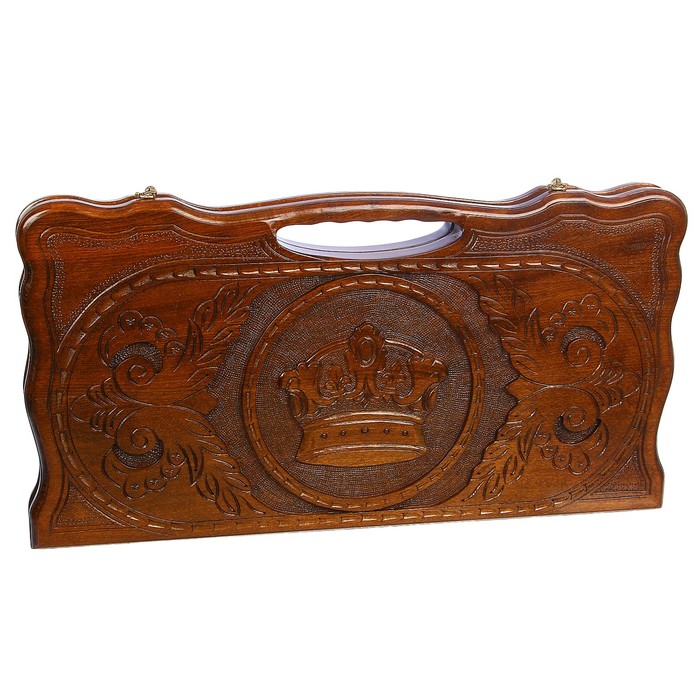 Нарды резные "Корона" с ручкой, 61х33 см