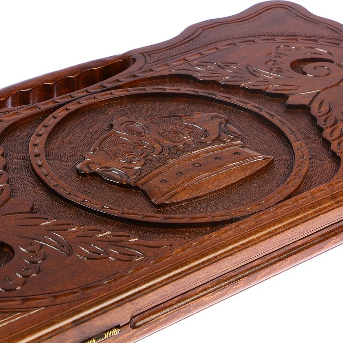 Нарды резные "Корона" с ручкой, 61х33 см