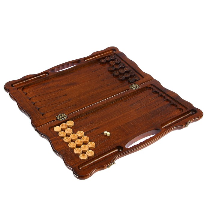 Нарды резные "Корона" с ручкой, 61х33 см